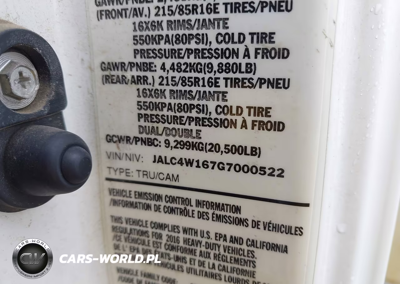 2016 Isuzu Npr Dsl Reg At VIN:JALC4W167G7000522 - 8