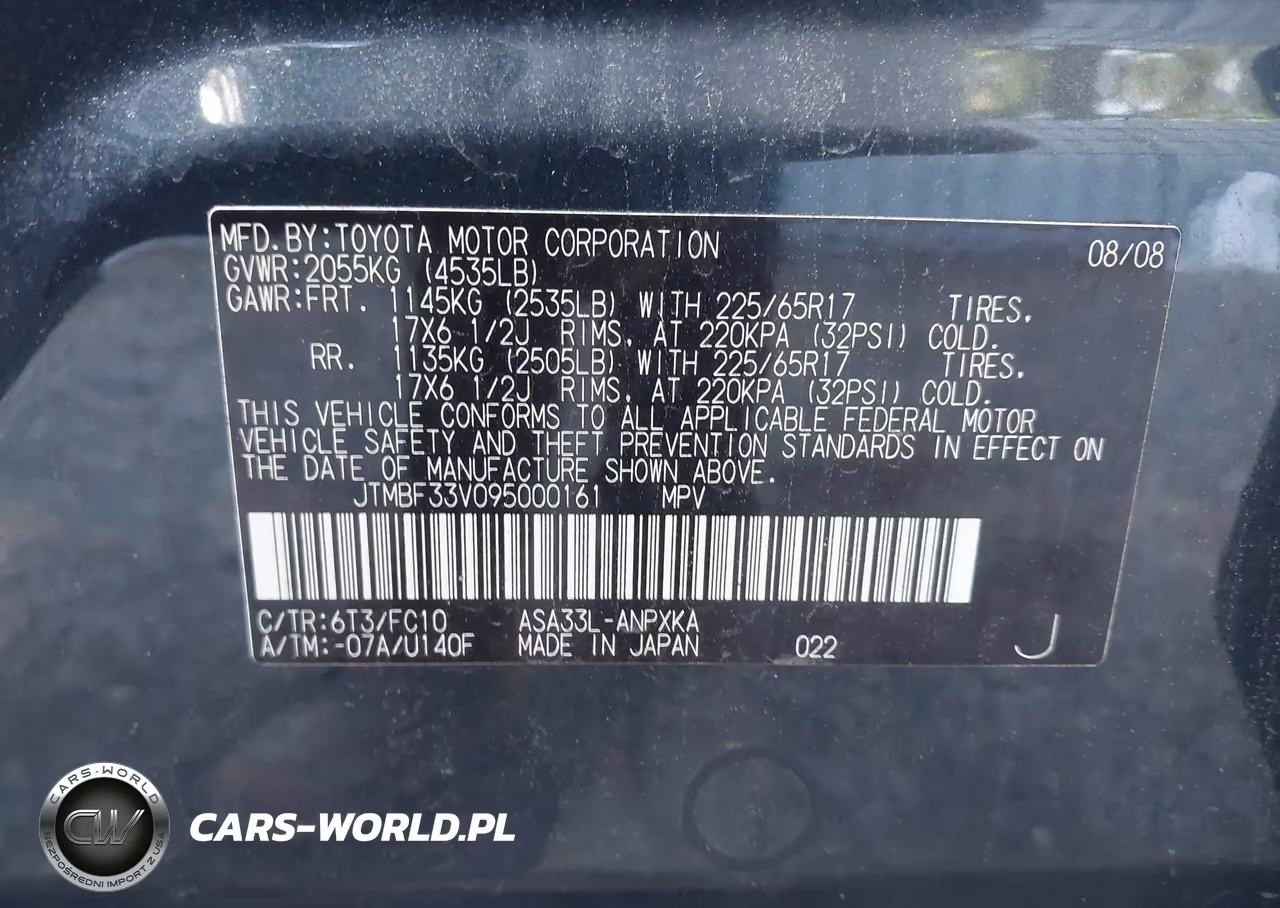 2009 Toyota Rav4 VIN:JTMBF33V095000161 - 9