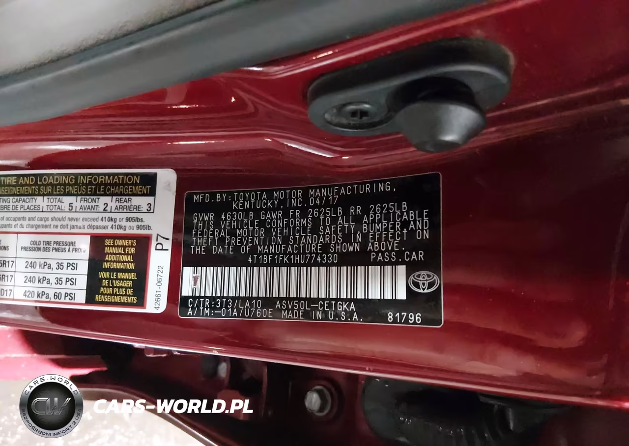 2017 Toyota Camry Xle VIN:4T1BF1FK1HU774330 - 9