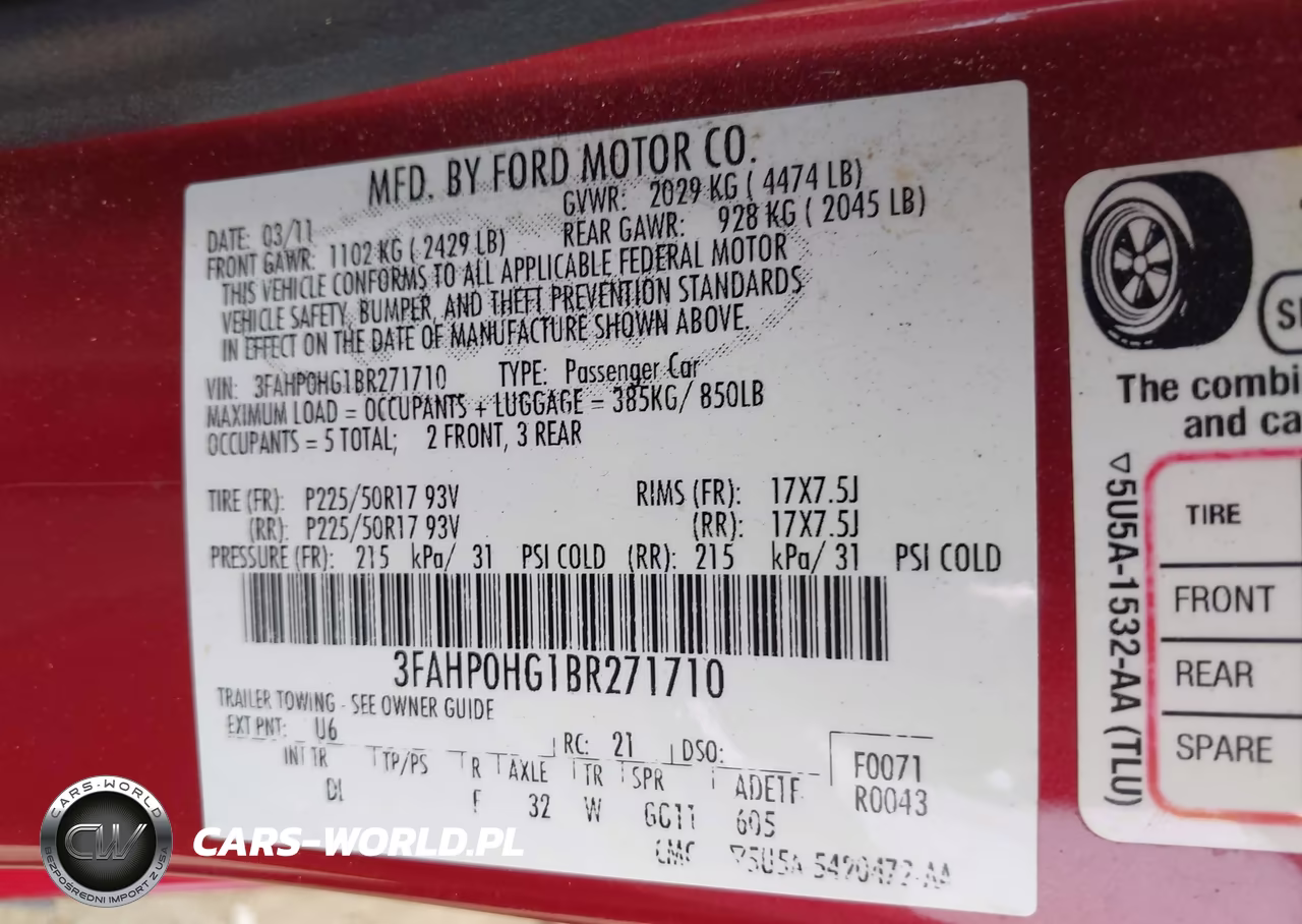 2011 Ford Fusion Se VIN:3FAHP0HG1BR271710 - 9