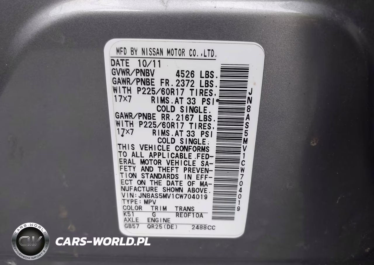 2012 Nissan Rogue Sv VIN:JN8AS5MV1CW704019 - 9