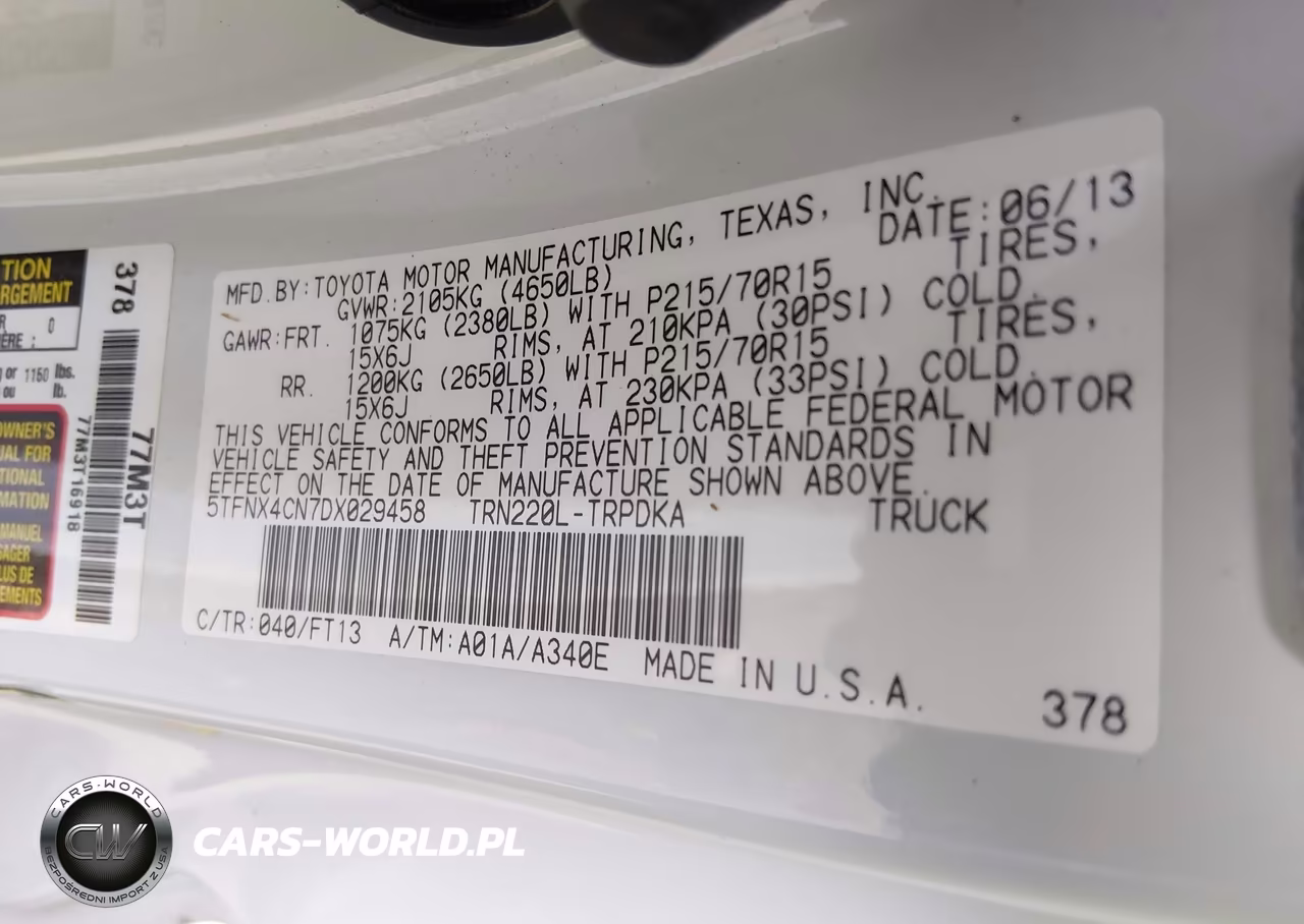 2013 Toyota Tacoma VIN:5TFNX4CN7DX029458 - 9