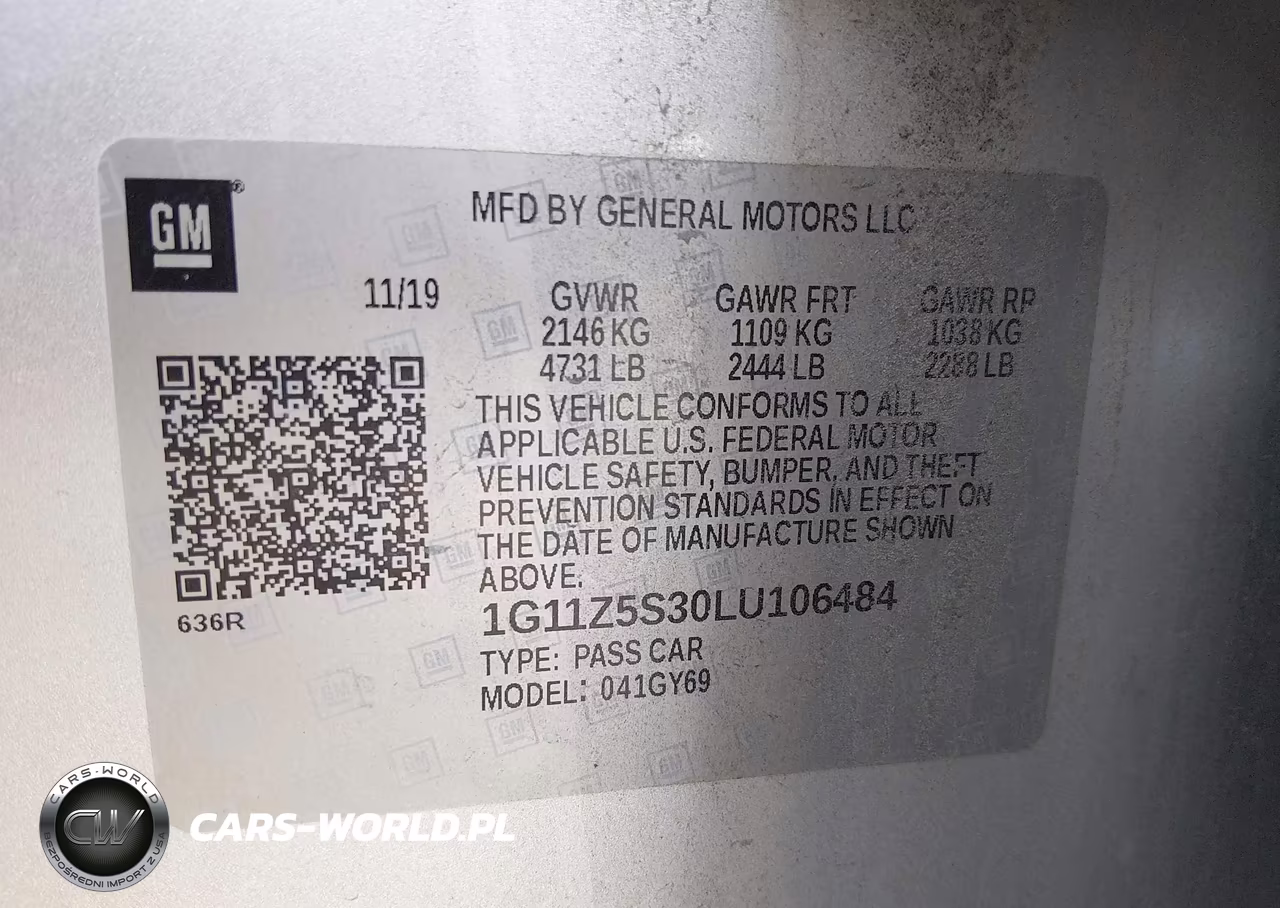 2020 Chevrolet Impala Fwd Lt VIN:1G11Z5S30LU106484 - 9