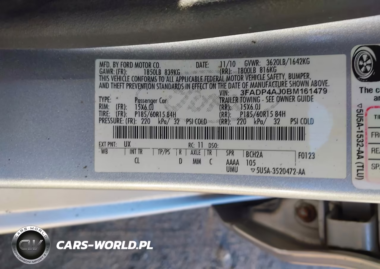 2011 Ford Fiesta S VIN:3FADP4AJ0BM161479 - 9