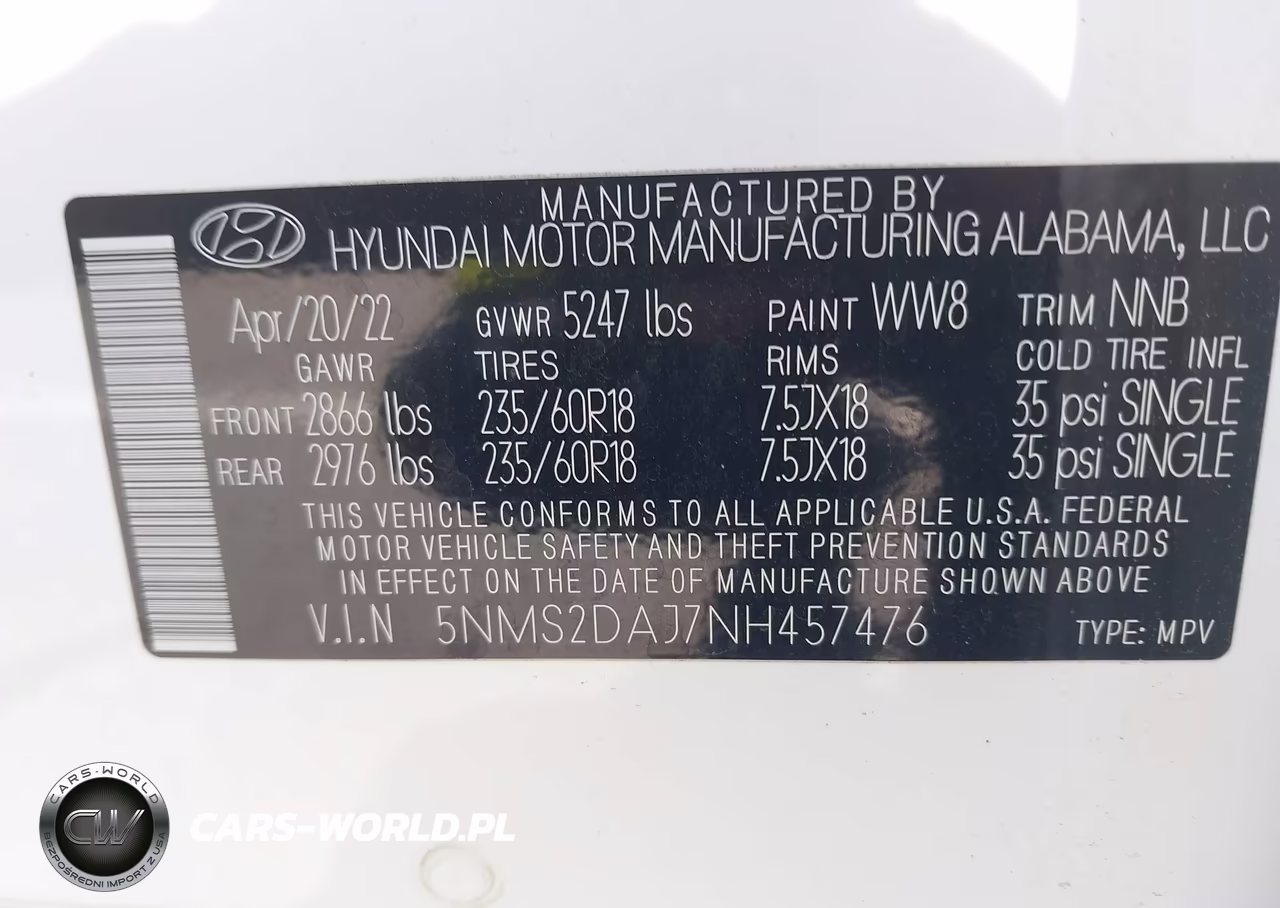 2022 Hyundai Santa Fe Sel VIN:5NMS2DAJ7NH457476 - 9