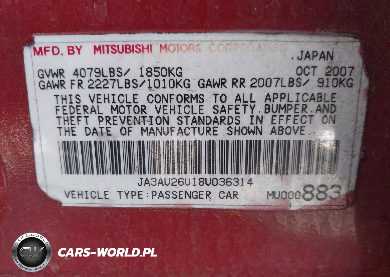 2008 Mitsubishi Lancer De-Es VIN:JA3AU26U18U036314 - 9