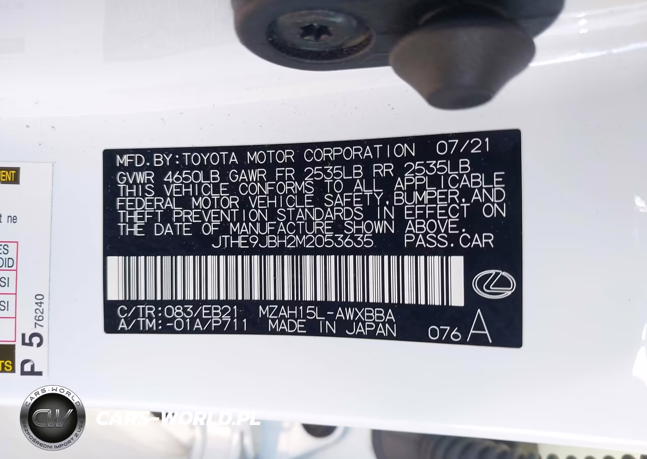 2021 Lexus Ux 250H F Sport VIN:JTHE9JBH2M2053635 - 9