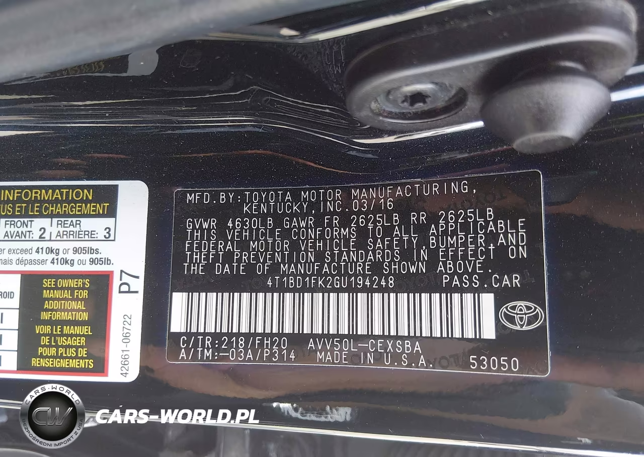 2016 Toyota Camry Hybrid Se VIN:4T1BD1FK2GU194248 - 9
