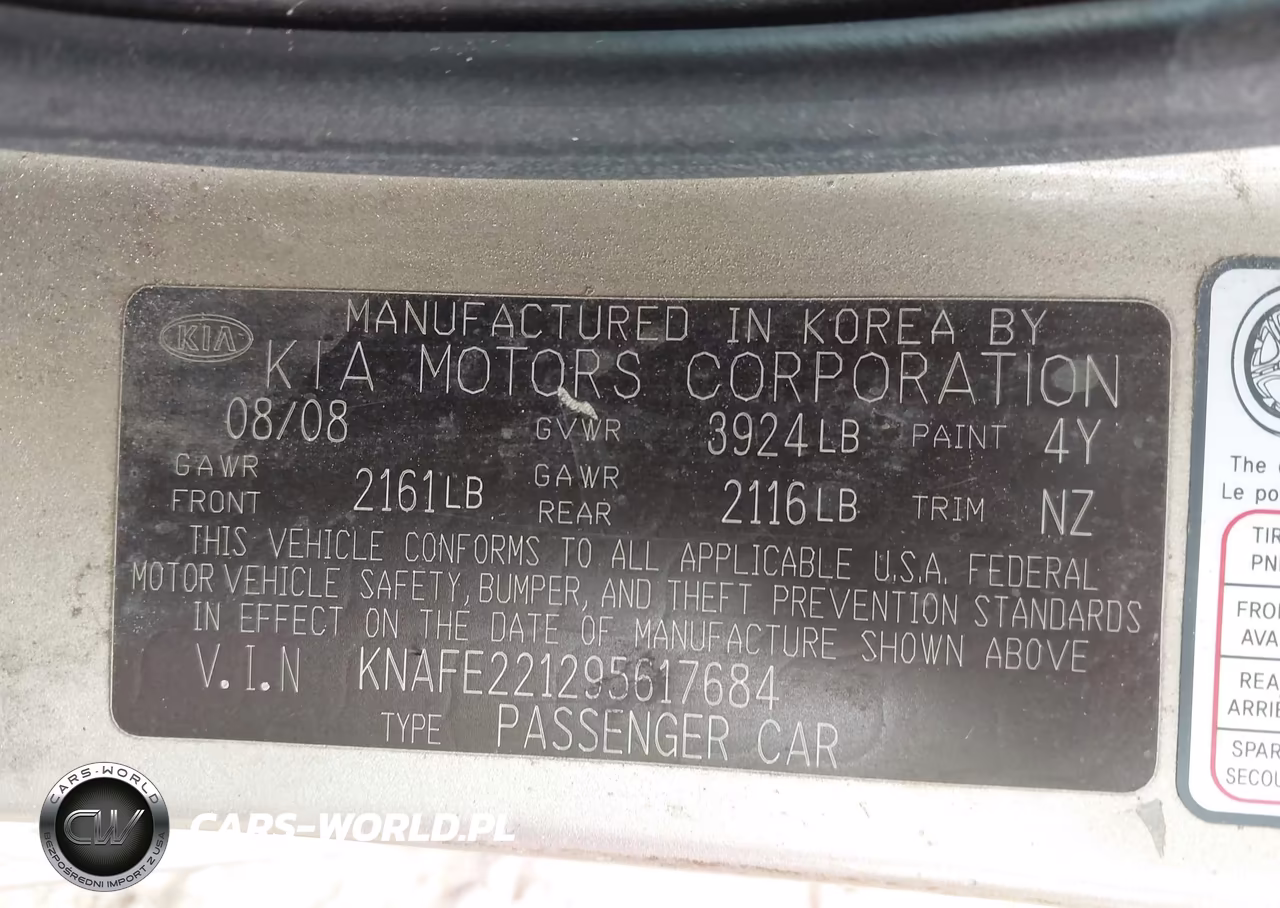 2009 Kia Spectra Ex VIN:KNAFE221295617684 - 9