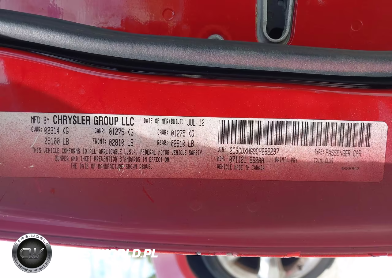 2012 Dodge Charger Sxt VIN:2C3CDXHG9CH282297 - 9