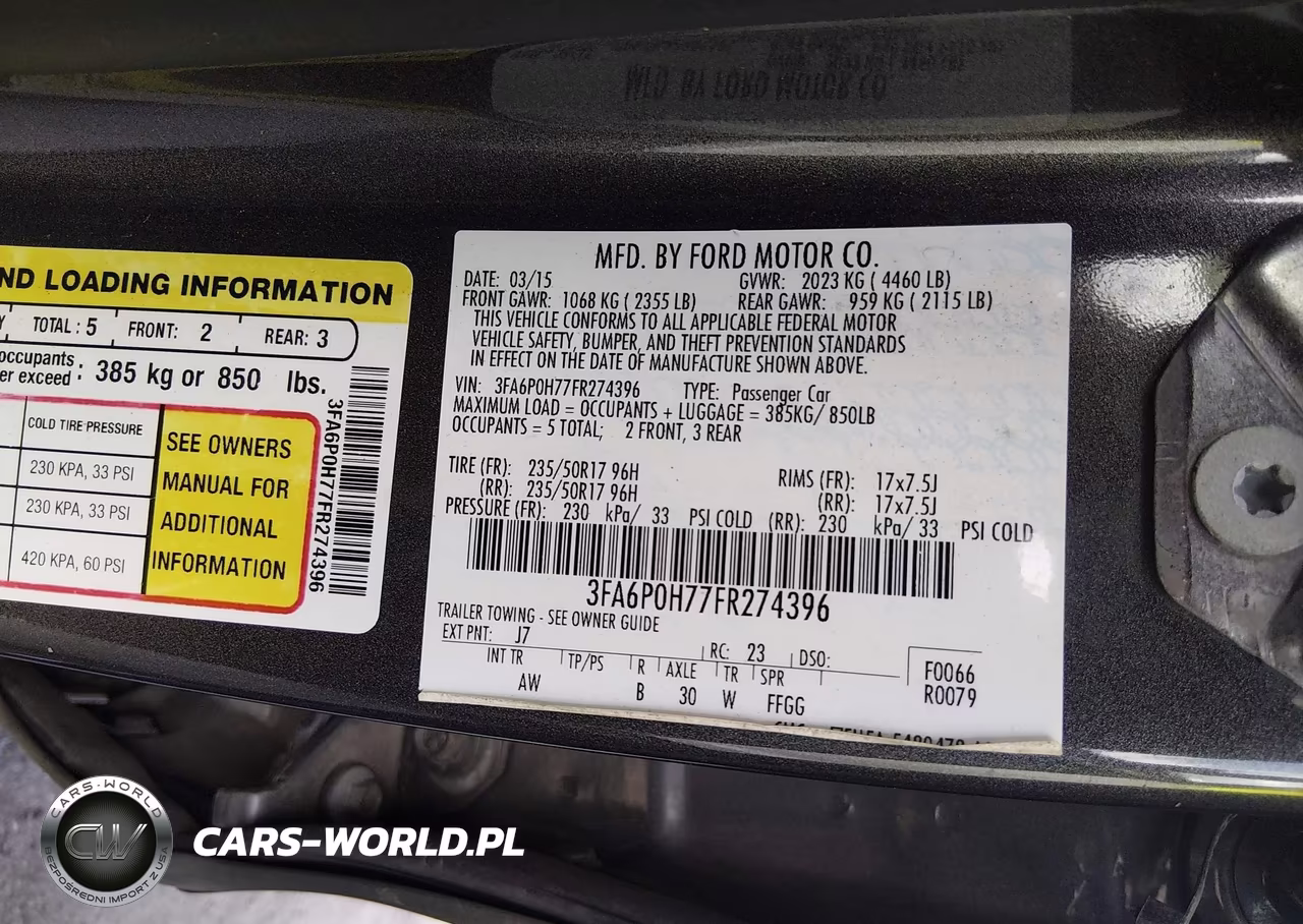 2015 Ford Fusion Se VIN:3FA6P0H77FR274396 - 9