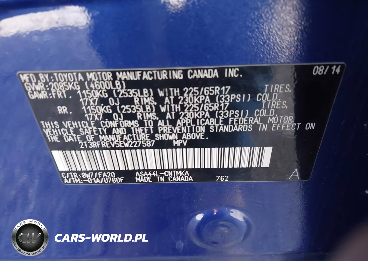 2014 Toyota Rav4 Xle VIN:2T3RFREV5EW227587 - 9