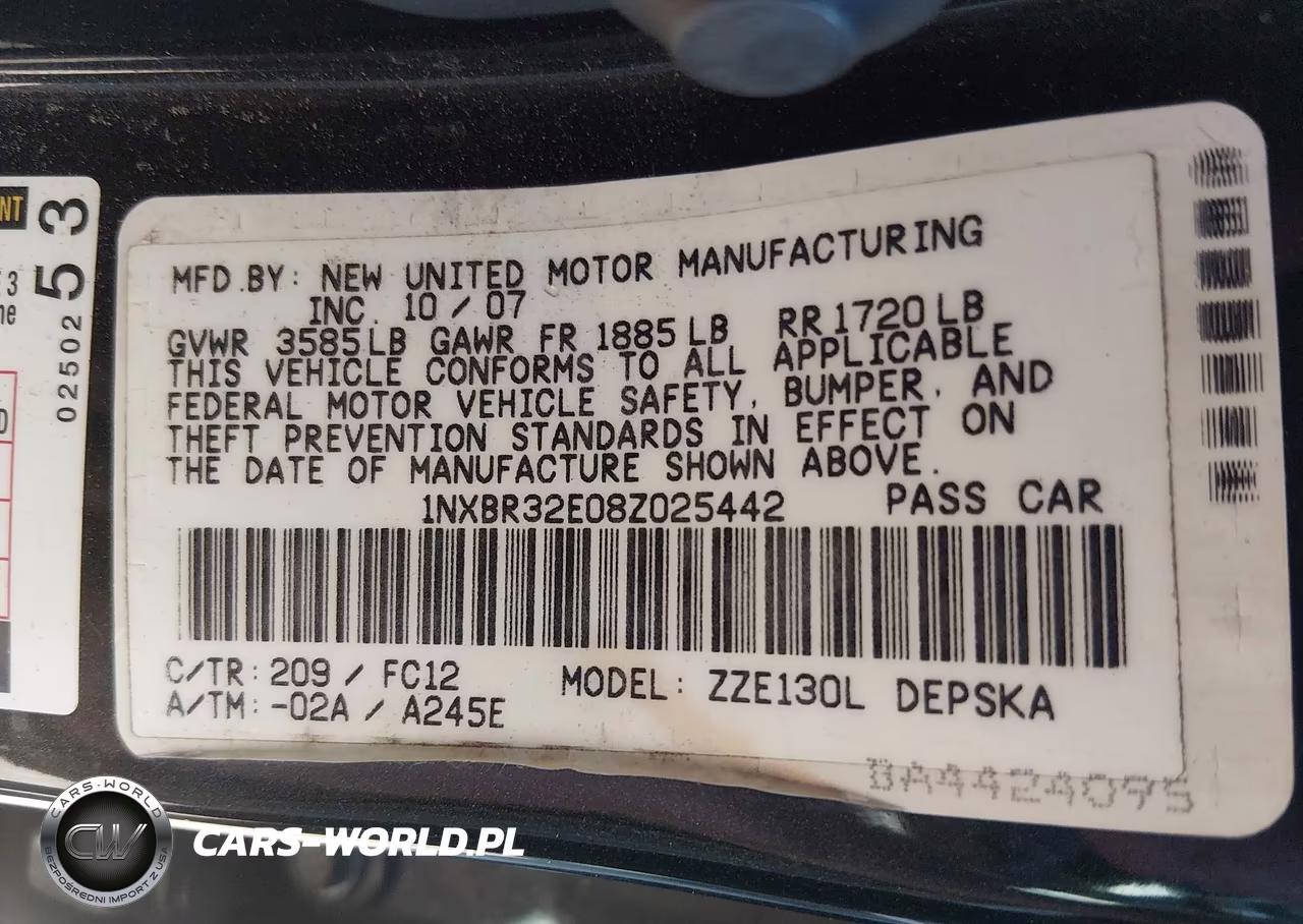2008 Toyota Corolla S VIN:1NXBR32E08Z025442 - 9