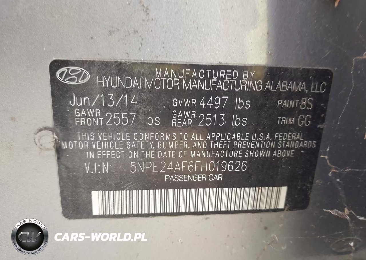 2015 Hyundai Sonata Se VIN:5NPE24AF6FH019626 - 9