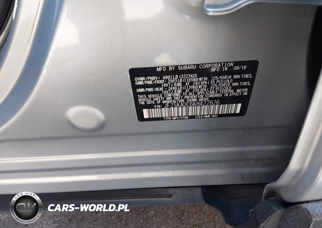 2019 Subaru Forester Limited VIN:JF2SKAUC6KH422826 - 9