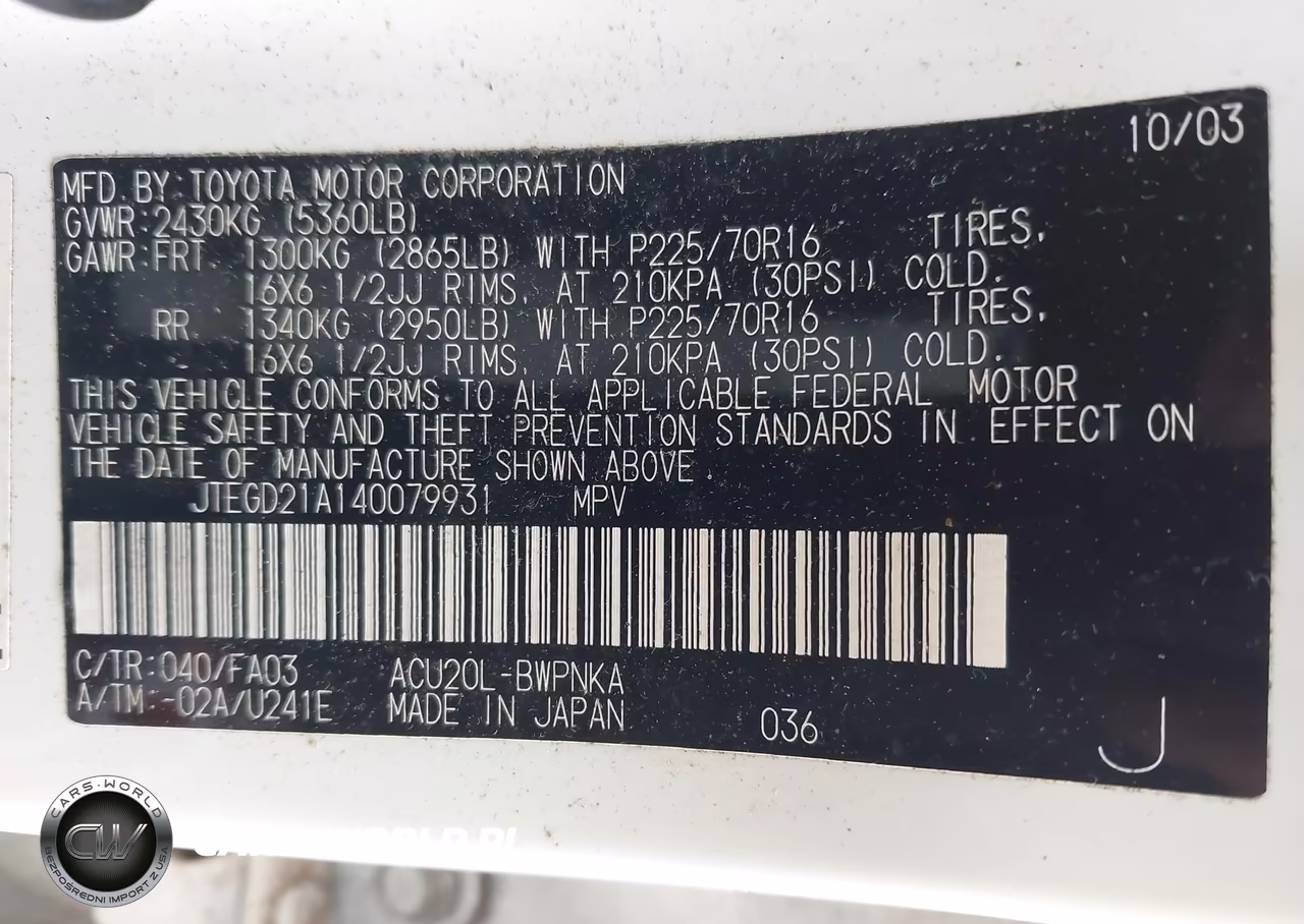2004 Toyota Highlander VIN:JTEGD21A140079931 - 9