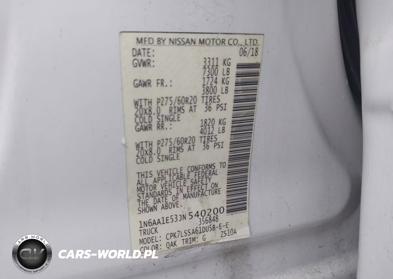 2018 Nissan Titan Sv VIN:1N6AA1E53JN540200 - 9