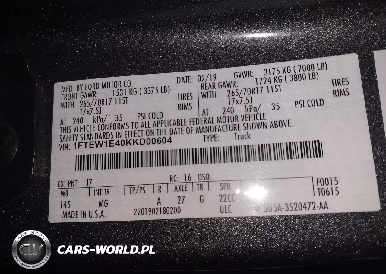2019 Ford F-150 Xlt VIN:1FTEW1E40KKD00604 - 9