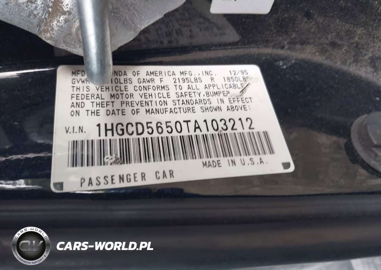 1996 Honda Accord Ex-Ex-R VIN:1HGCD5650TA103212 - 9
