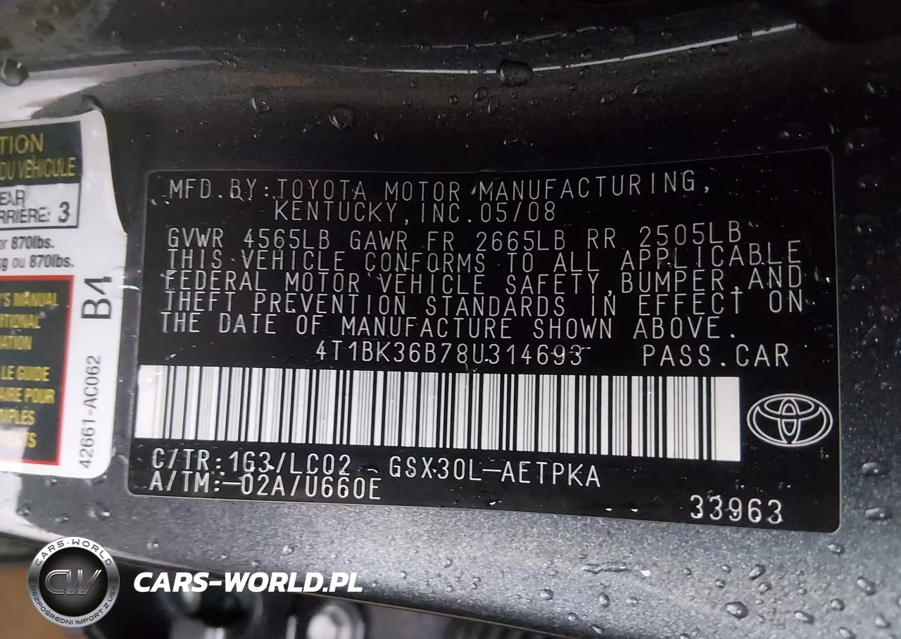 2008 Toyota Avalon Limited VIN:4T1BK36B78U314693 - 9