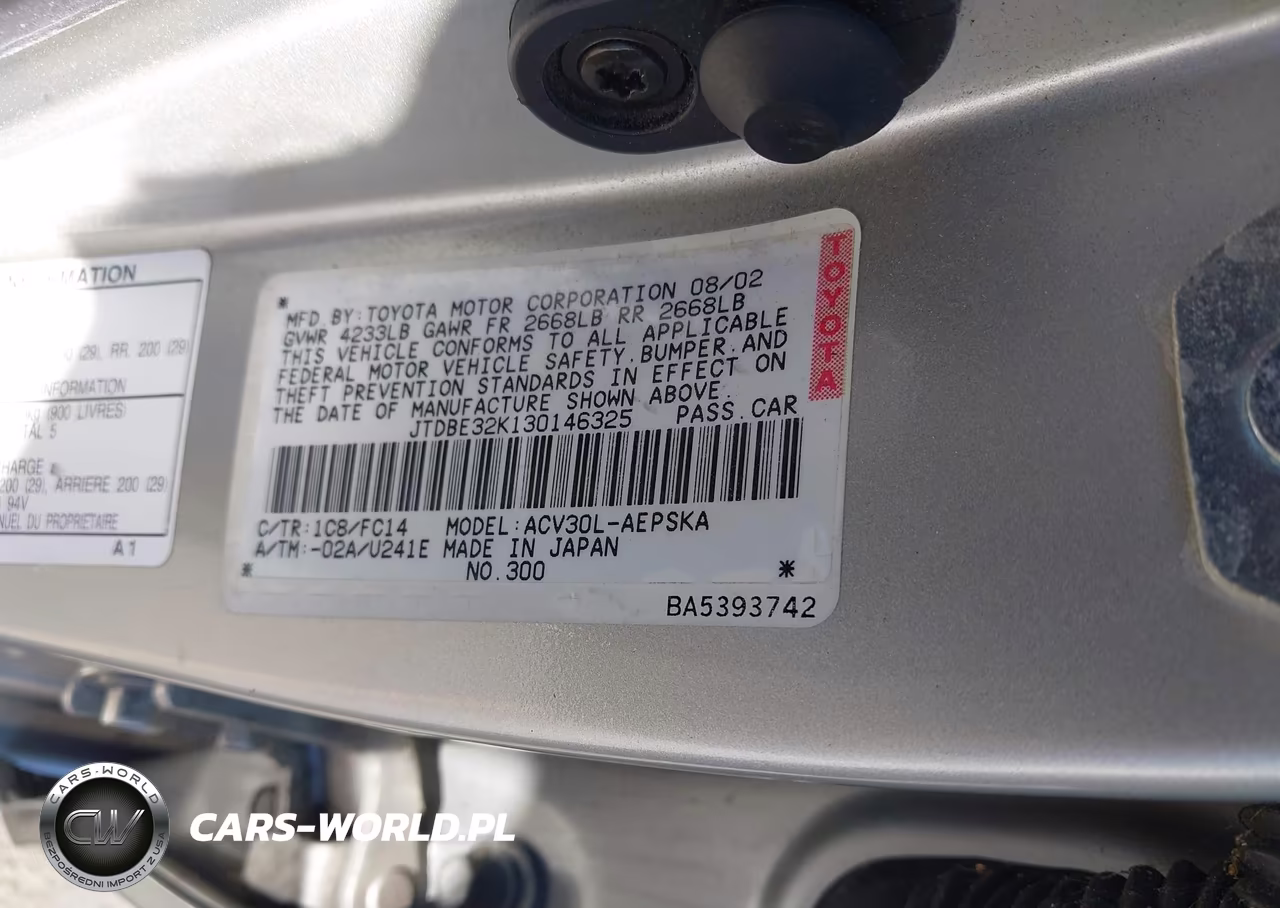 2003 Toyota Camry Se VIN:JTDBE32K130146325 - 9