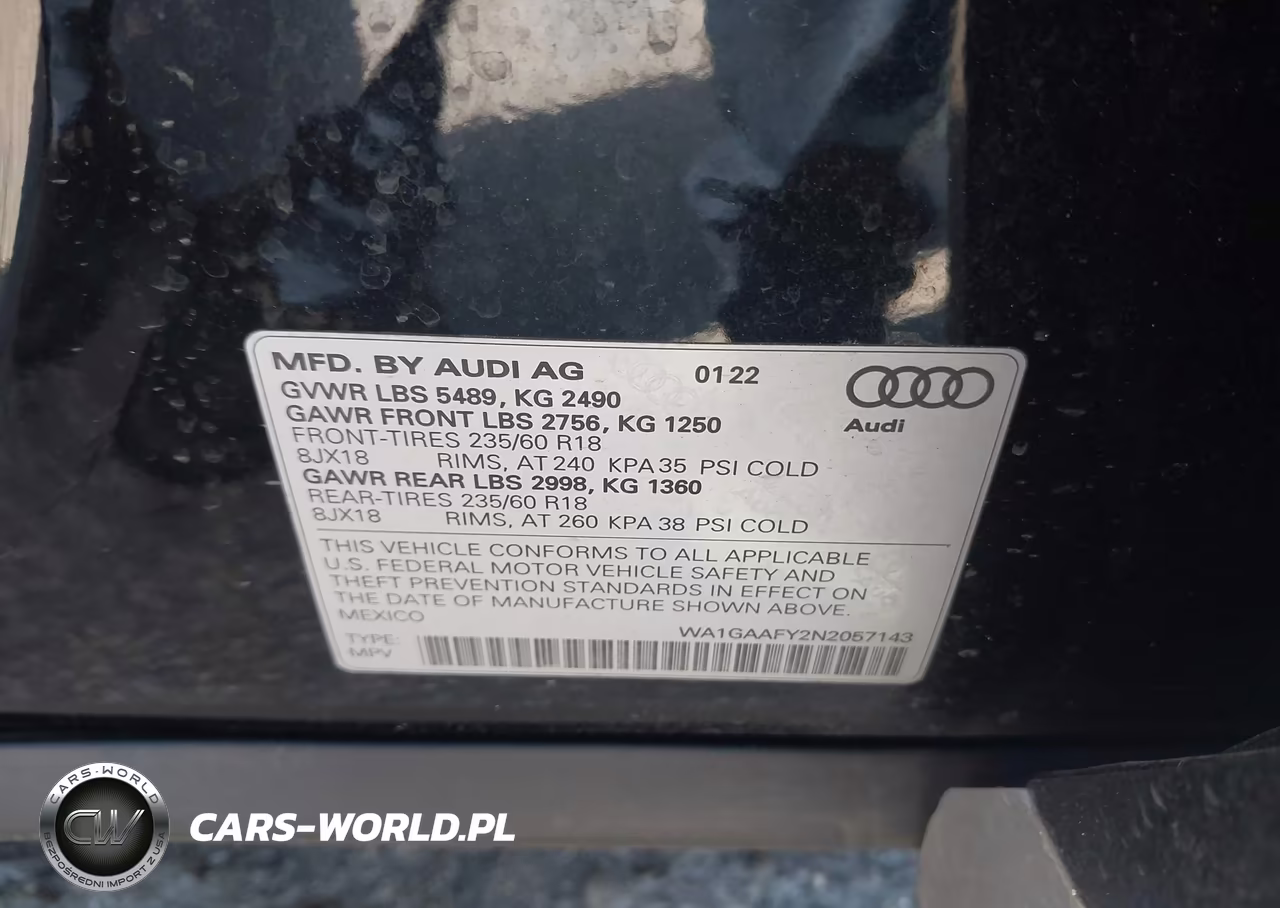 2022 Audi Q5 Premium 45 Tfsi S Line Quattro S Tronic VIN:WA1GAAFY2N2057143 - 9
