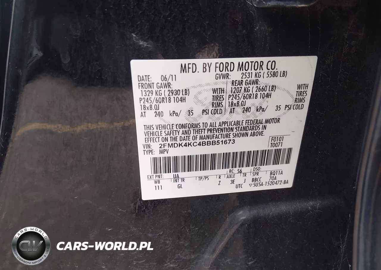 2011 Ford Edge Limited VIN:2FMDK4KC4BBB51673 - 9
