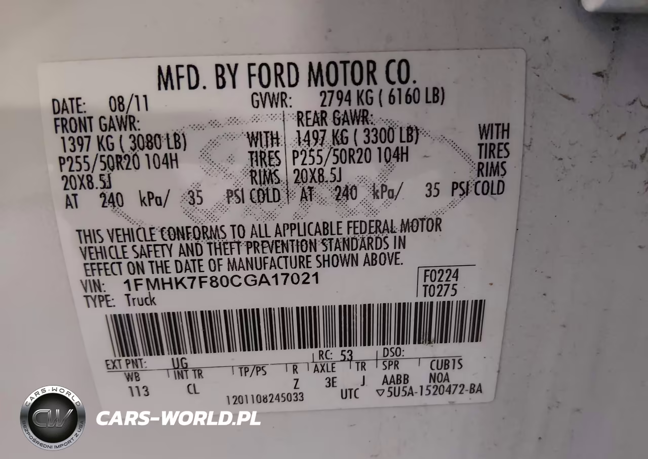 2012 Ford Explorer Limited VIN:1FMHK7F80CGA17021 - 9