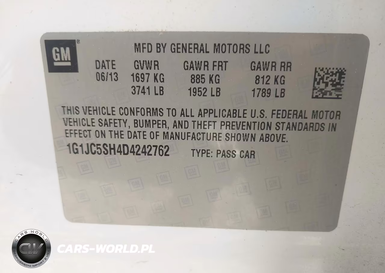2013 Chevrolet Sonic Lt Auto VIN:1G1JC5SH4D4242762 - 9