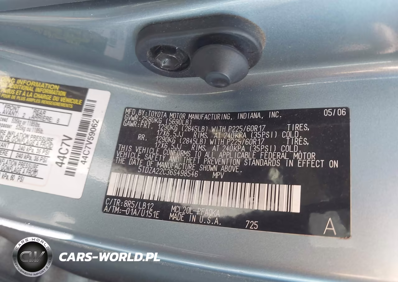 2006 Toyota Sienna Xle VIN:5TDZA22C36S498546 - 9