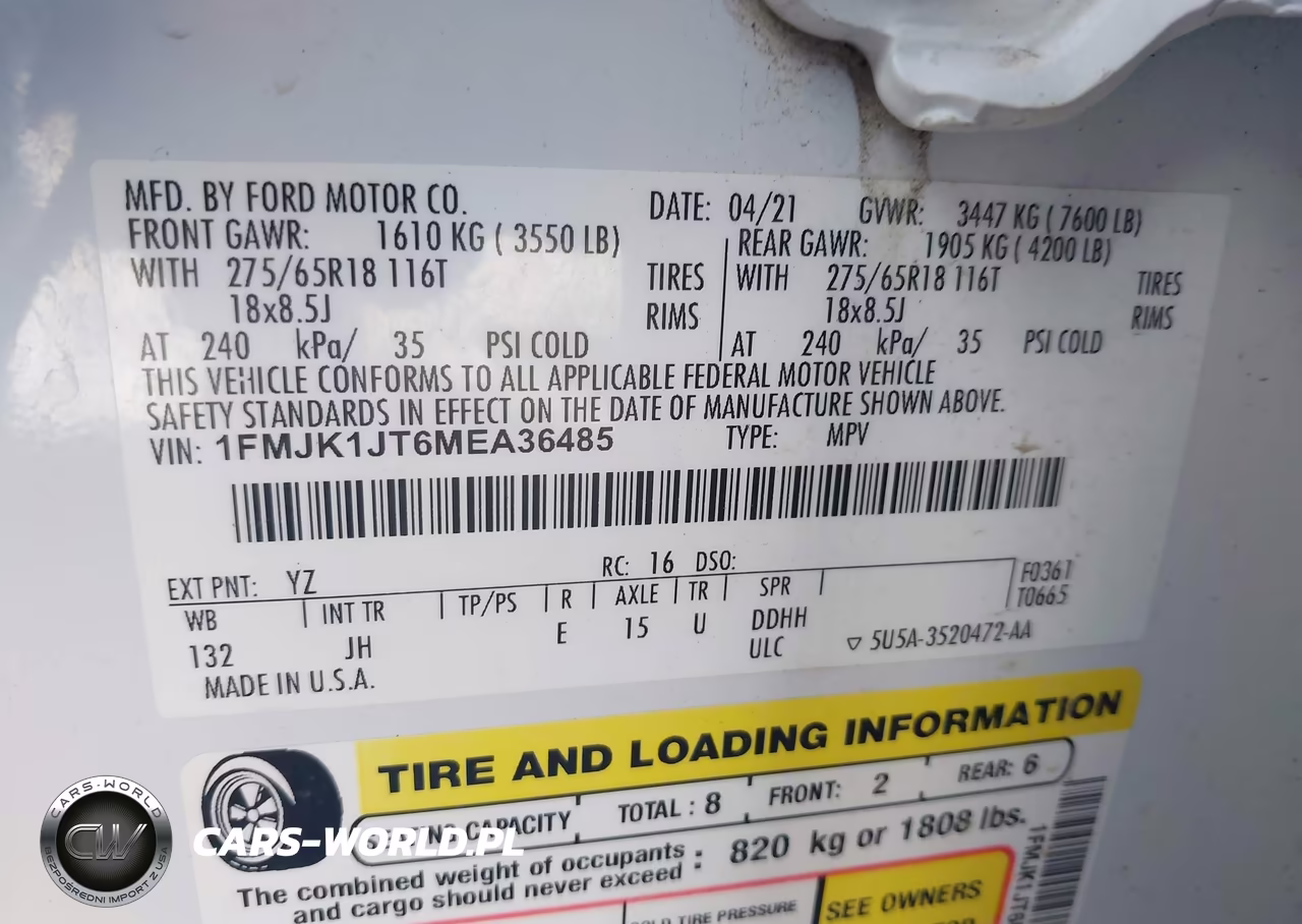 2021 Ford Expedition Xlt Max VIN:1FMJK1JT6MEA36485 - 9