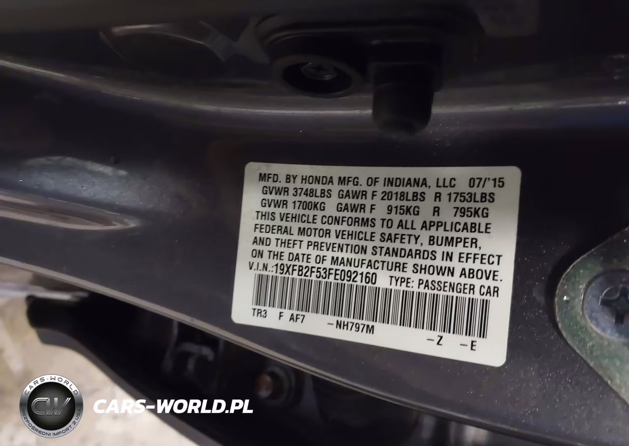 2015 Honda Civic Lx VIN:19XFB2F53FE092160 - 9