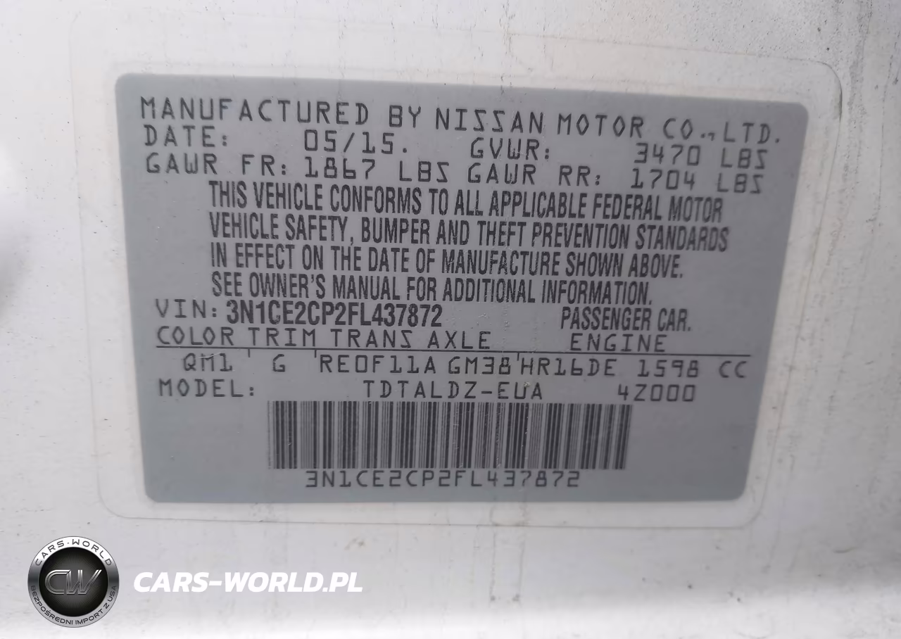 2015 Nissan Versa Note Sv VIN:3N1CE2CP2FL437872 - 9