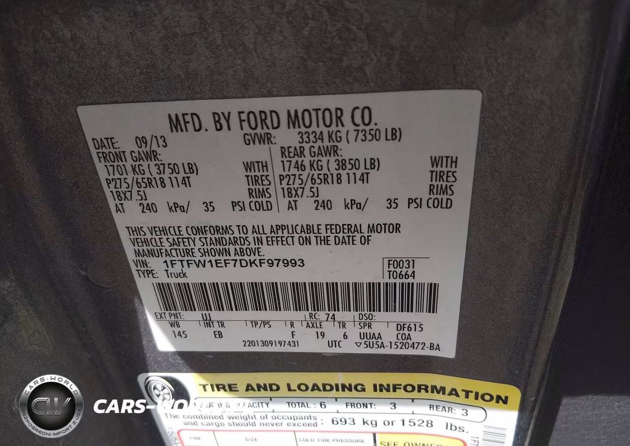 2013 Ford F-150 Lariat VIN:1FTFW1EF7DKF97993 - 9