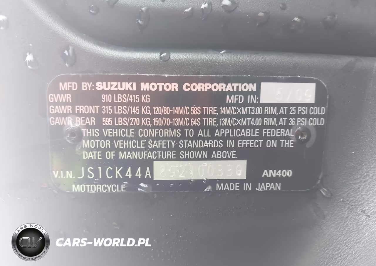 2009 Suzuki An400 VIN:JS1CK44A892100330 - 10
