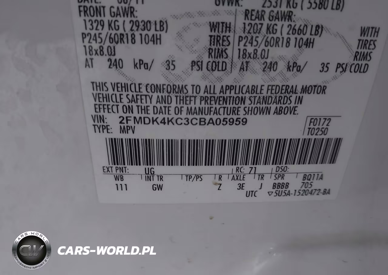 2012 Ford Edge Limited VIN:2FMDK4KC3CBA05959 - 9