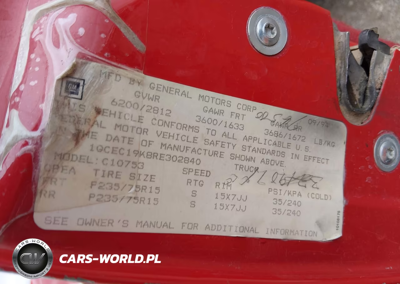 1994 Chevrolet Gmt-400 C1500 VIN:1GCEC19K8RE302840 - 9