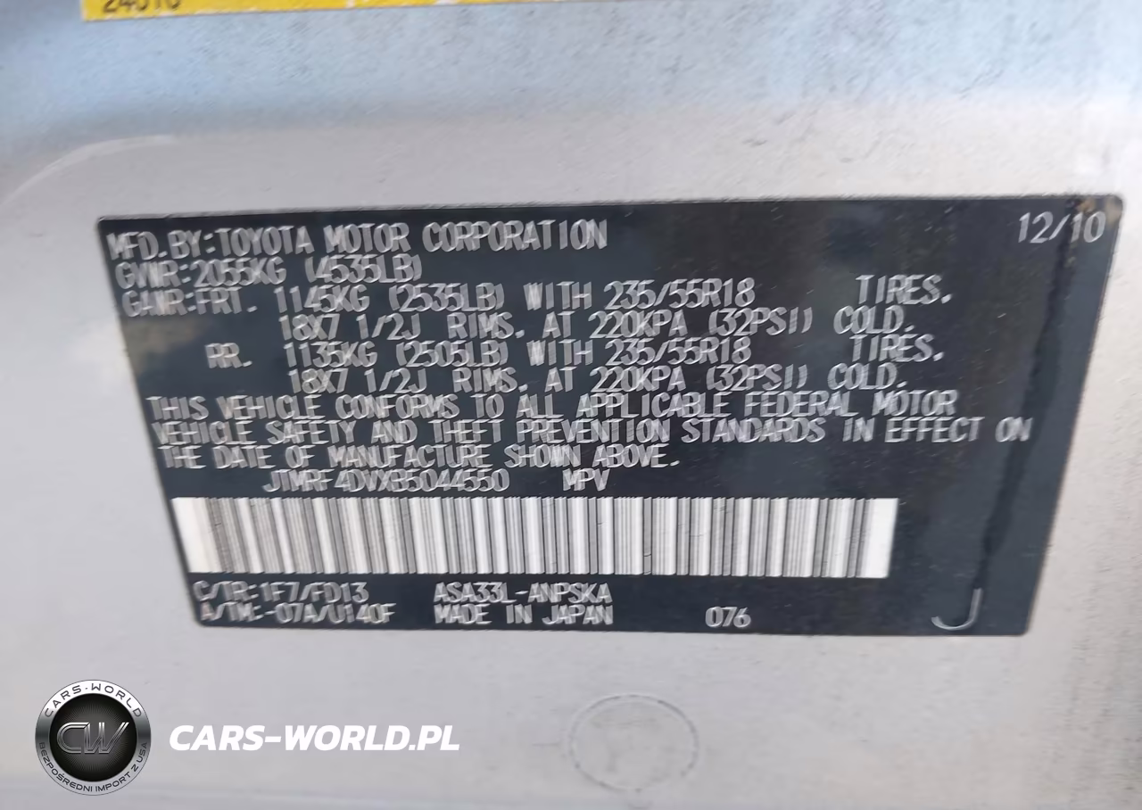 2011 Toyota Rav4 Sport VIN:JTMRF4DVXB5044550 - 9