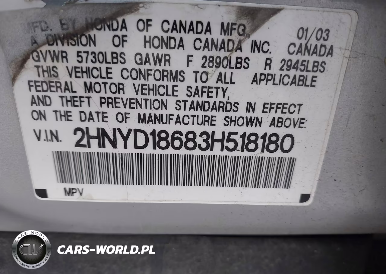 2003 Acura Mdx VIN:2HNYD18683H518180 - 9