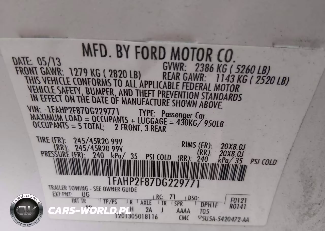 2013 Ford Taurus Limited VIN:1FAHP2F87DG229771 - 9