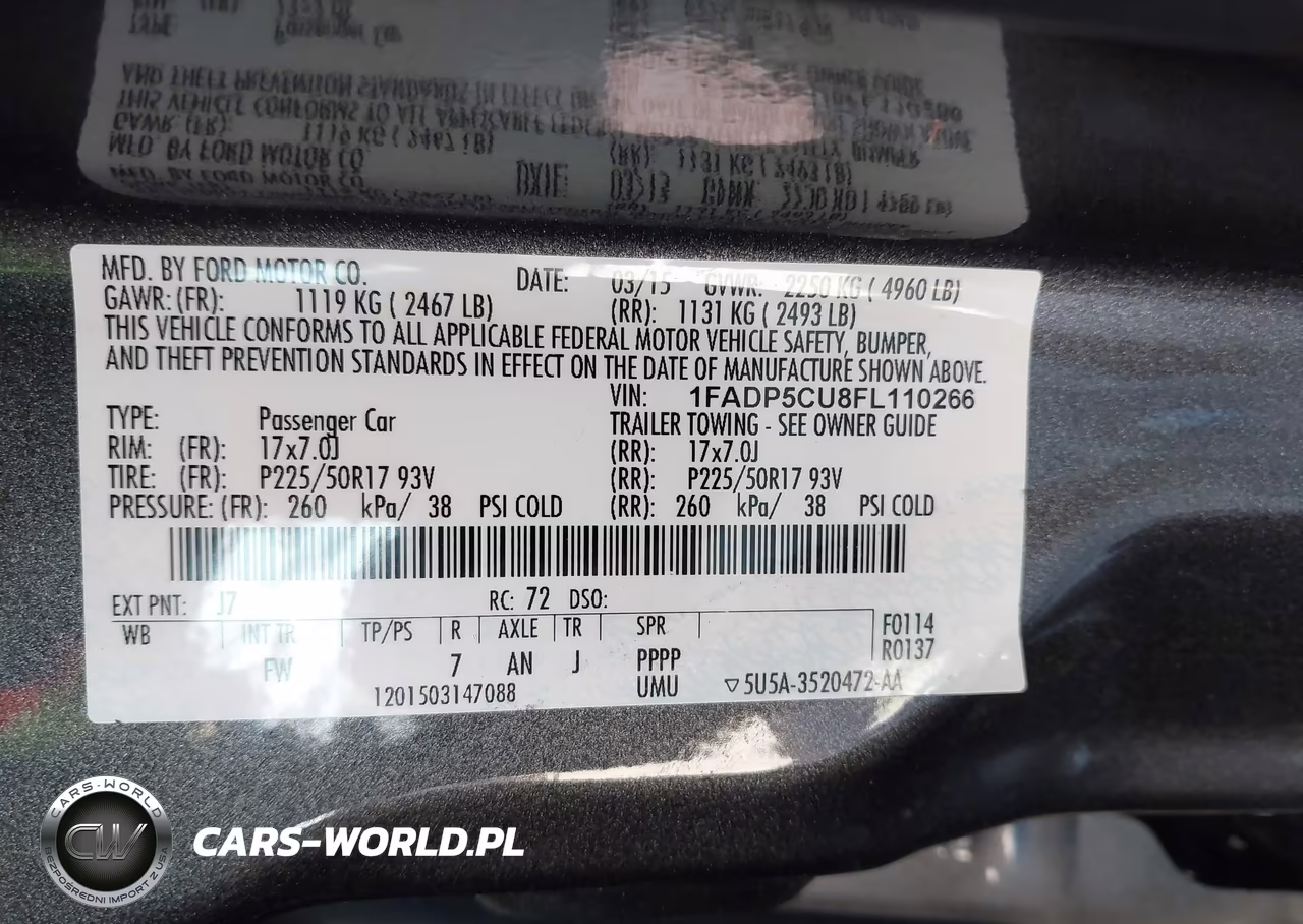 2015 Ford C-Max Energi Sel VIN:1FADP5CU8FL110266 - 9
