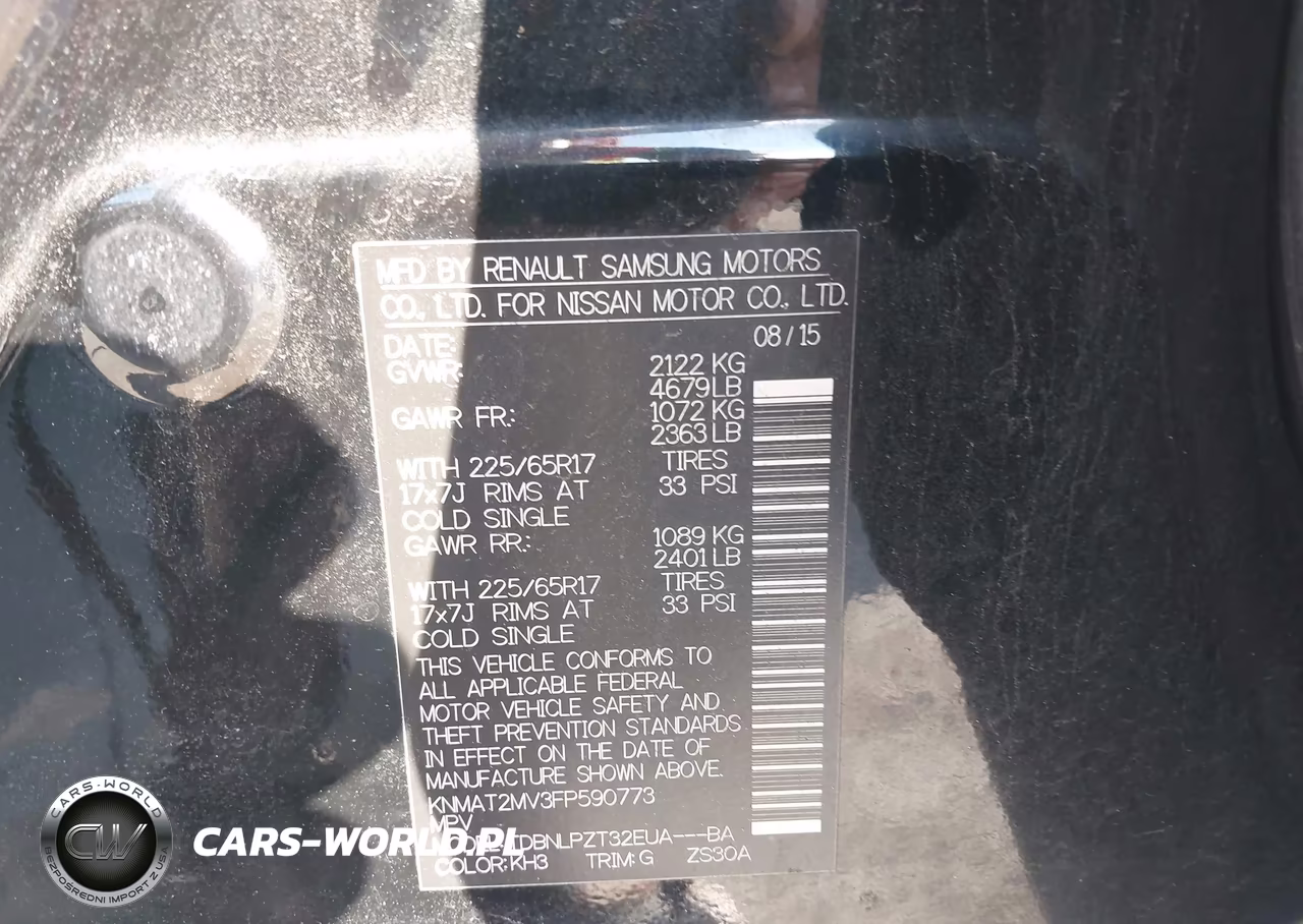 2015 Nissan Rogue S VIN:KNMAT2MV3FP590773 - 9