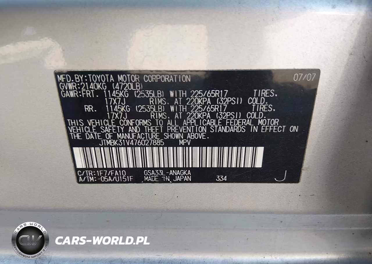 2007 Toyota Rav4 Limited V6 VIN:JTMBK31V476027885 - 9