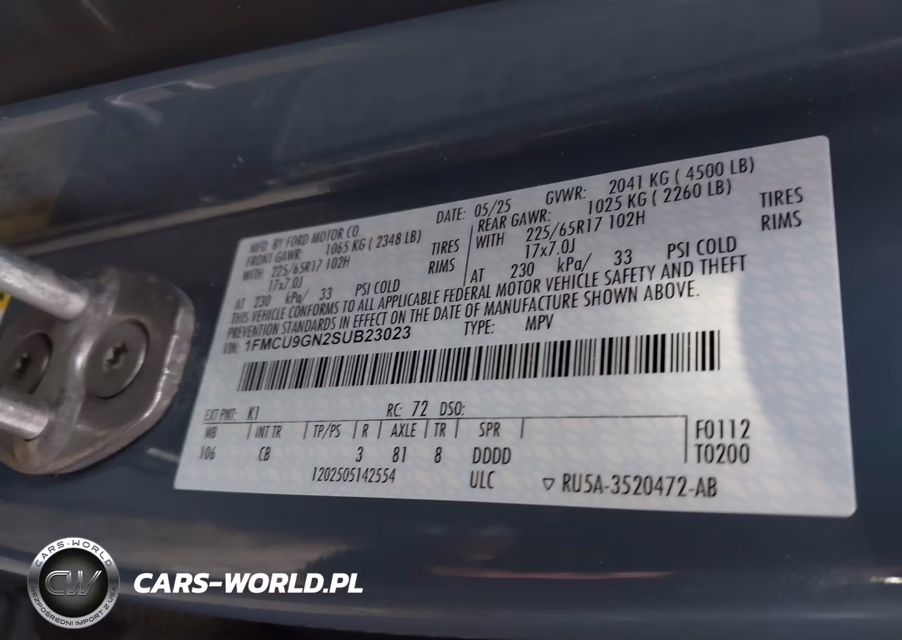 2025 Ford Escape Active VIN:1FMCU9GN2SUB23023 - 9