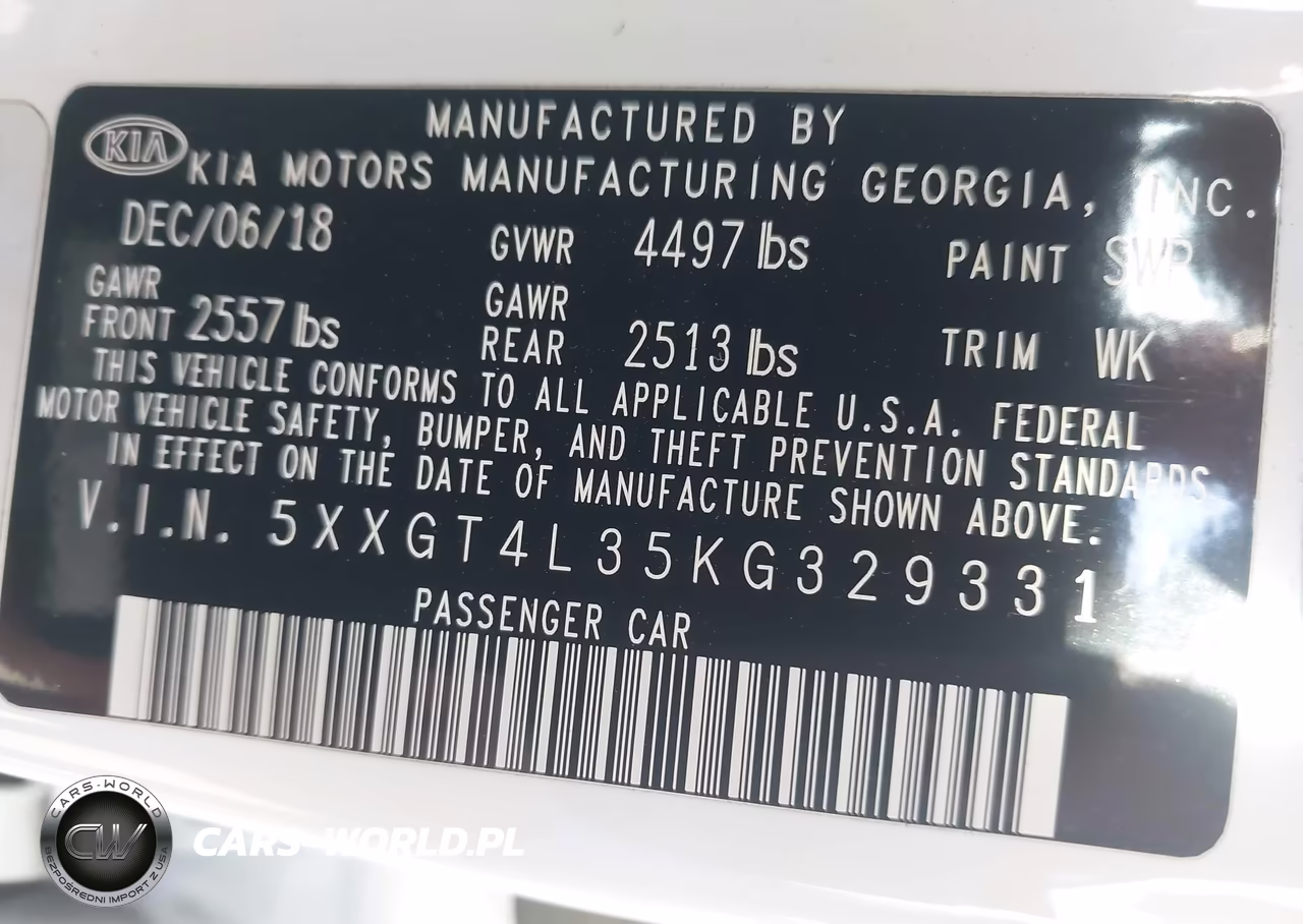 2019 Kia Optima S VIN:5XXGT4L35KG329331 - 9