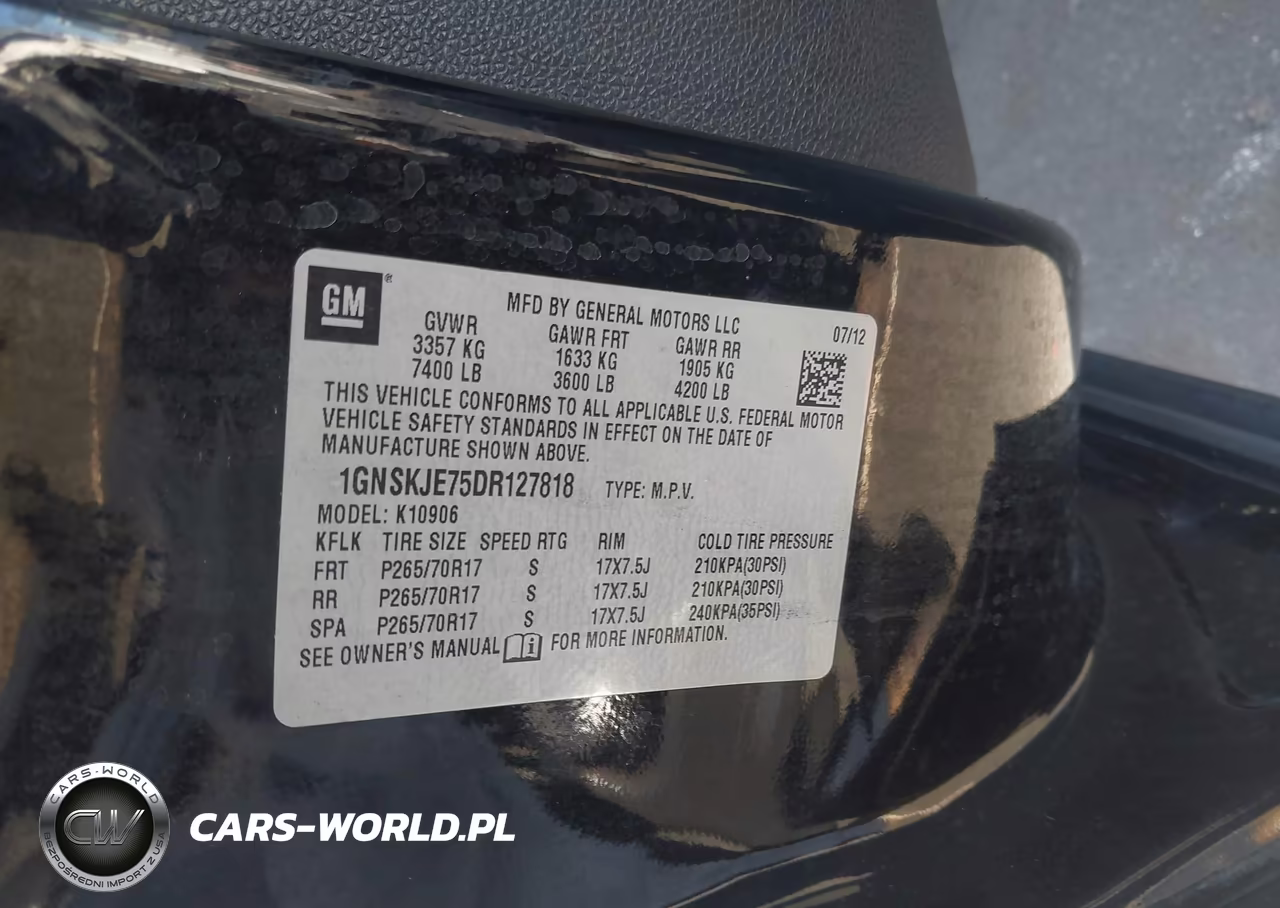 2013 Chevrolet Suburban 1500 Lt VIN:1GNSKJE75DR127818 - 9