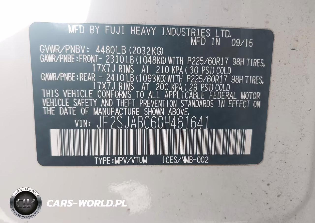 2016 Subaru Forester 2.5I VIN:JF2SJABC6GH461641 - 9