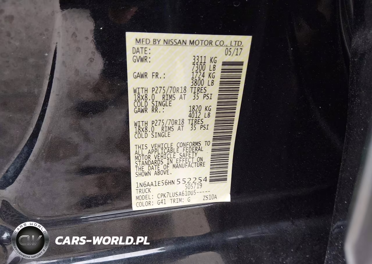 2017 Nissan Titan Pro-4X VIN:1N6AA1E56HN552254 - 9