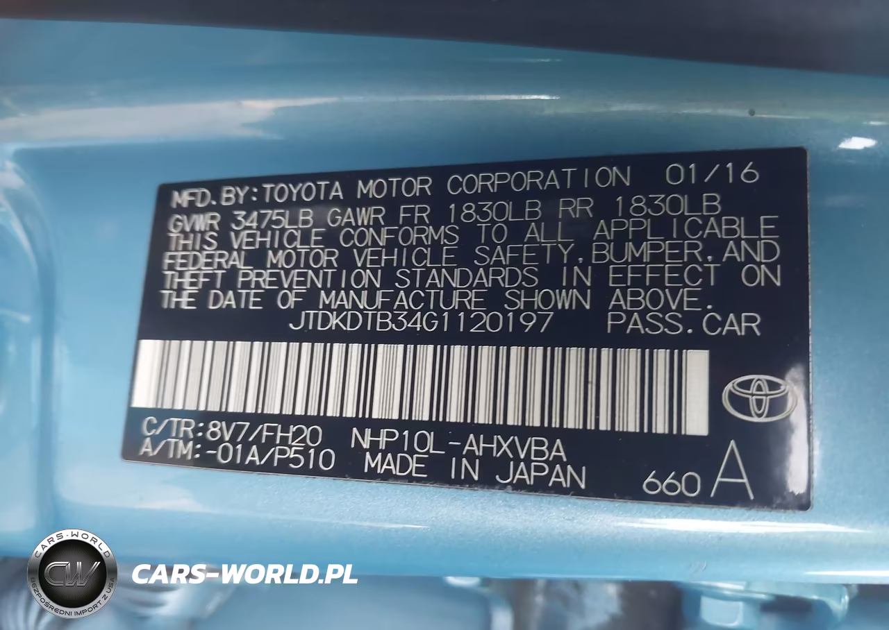 2016 Toyota Prius C One VIN:JTDKDTB34G1120197 - 9