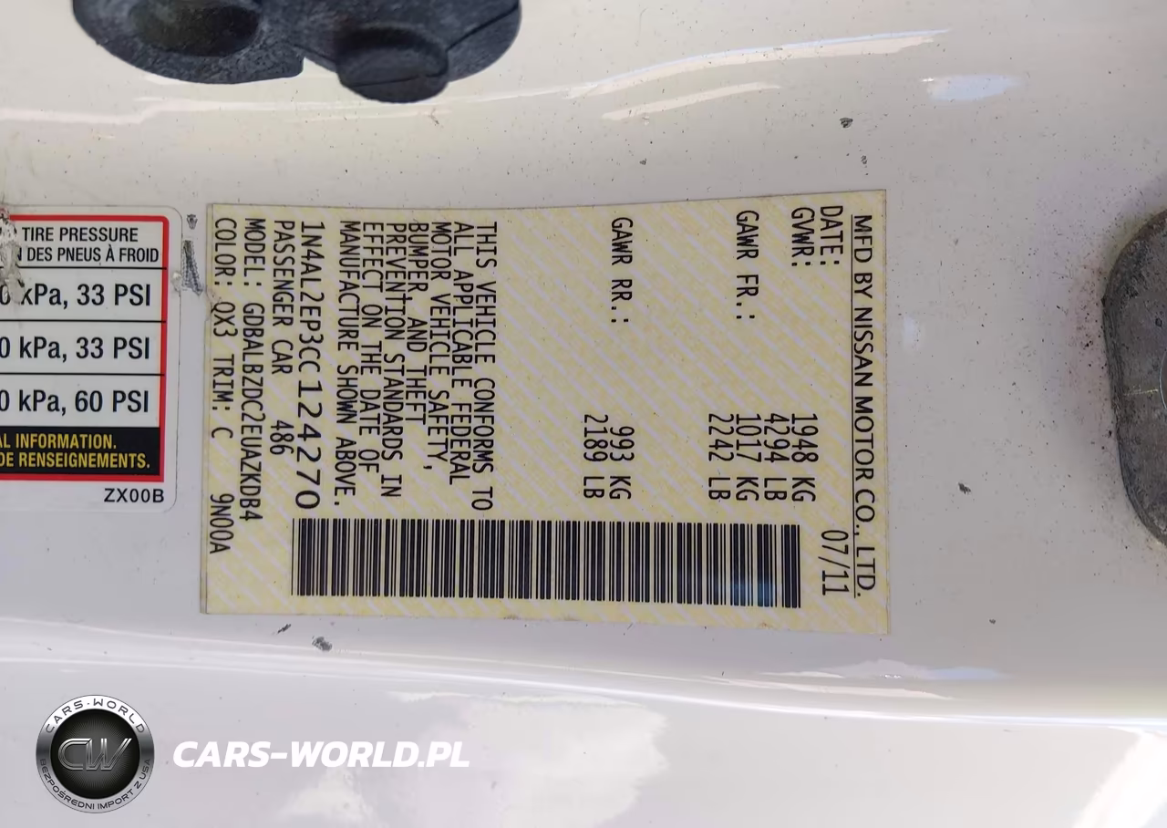 2012 Nissan Altima 2.5 S VIN:1N4AL2EP3CC124270 - 9